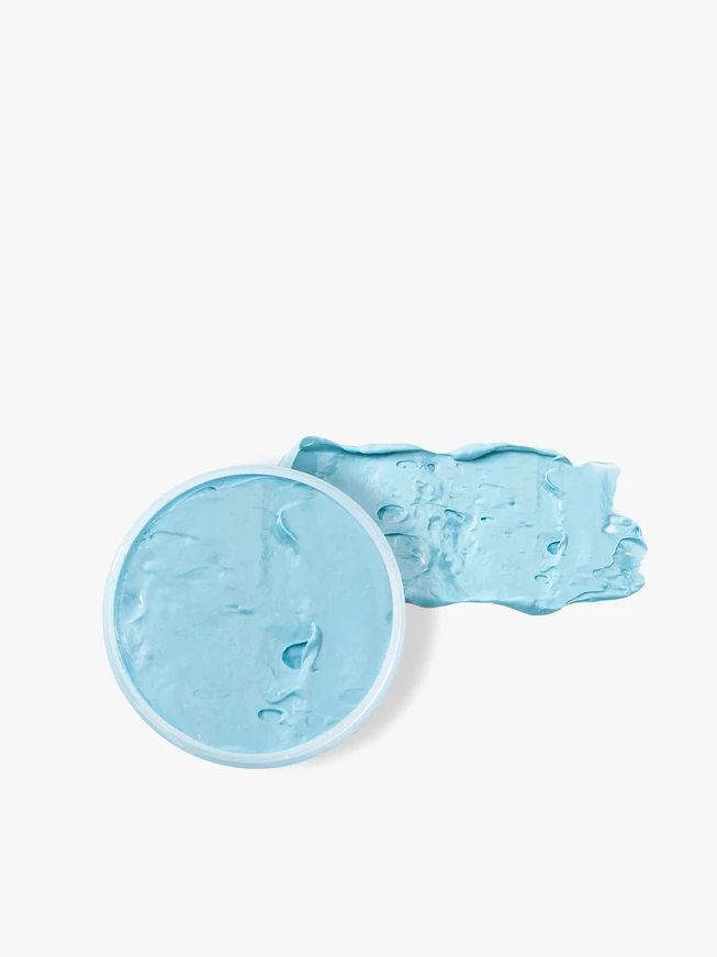 Hellblaue Schuhcreme