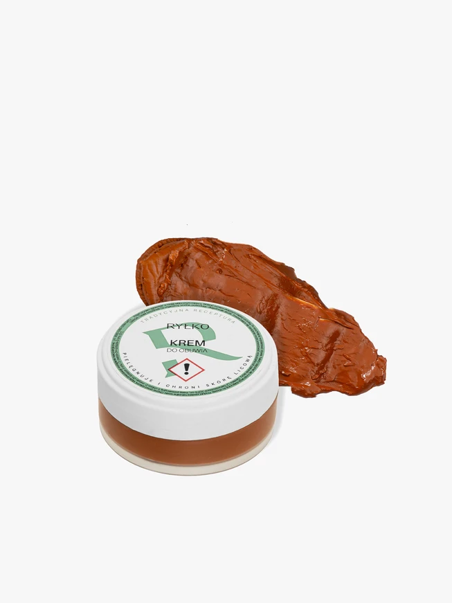 Leuchtend orange Schuhcreme