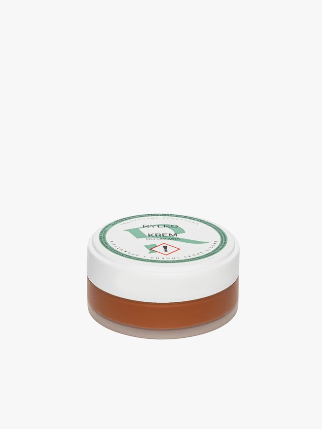 Leuchtend orange Schuhcreme