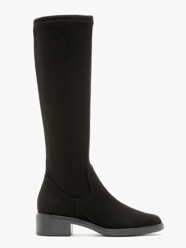 Schwarze Stiefel mit elastischem Schaft