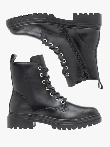 Schwarze Baggy Boots mit klobiger Sohle