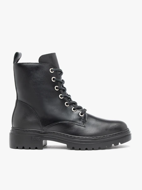 Schwarze Baggy Boots mit klobiger Sohle