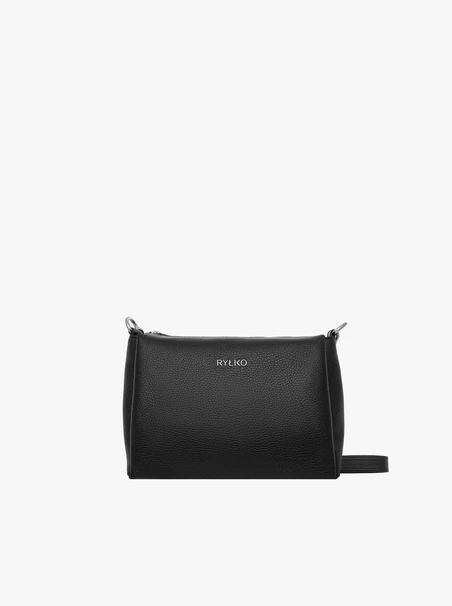 Schwarze Handtasche mit verstellbarem Riemen