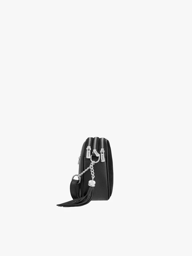 Schwarze Handtasche mit dekorativer Quaste