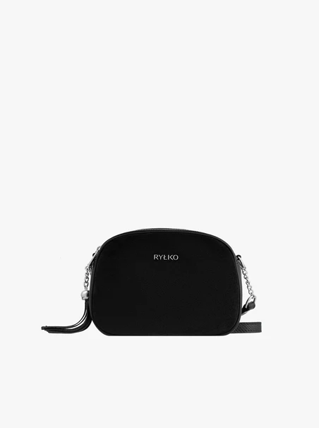 Schwarze Handtasche mit dekorativer Quaste