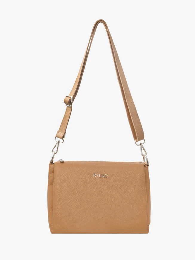 Beigefarbene Handtasche mit verstellbarem Riemen