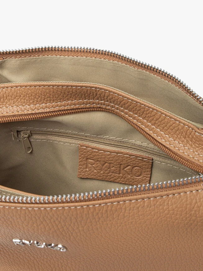 Beigefarbene Handtasche mit verstellbarem Riemen