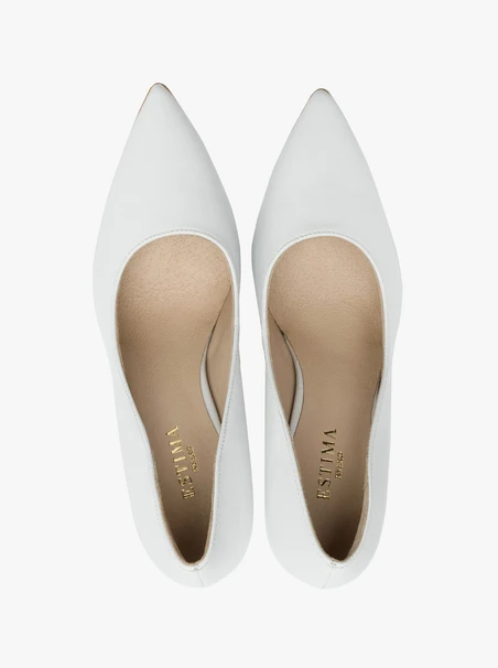 Weiße hochhackige Pumps