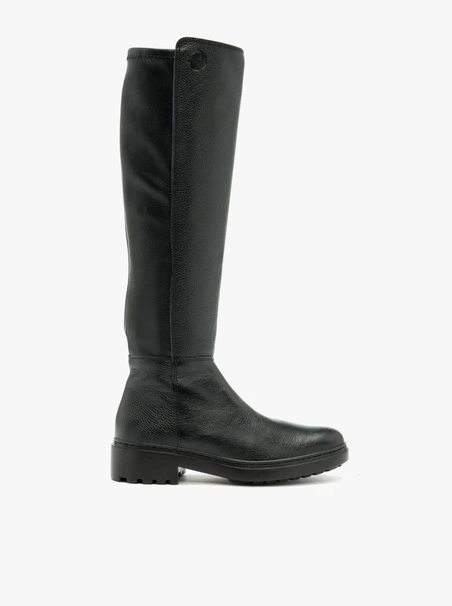 Schwarze Stiefel mit elastischem Schaft