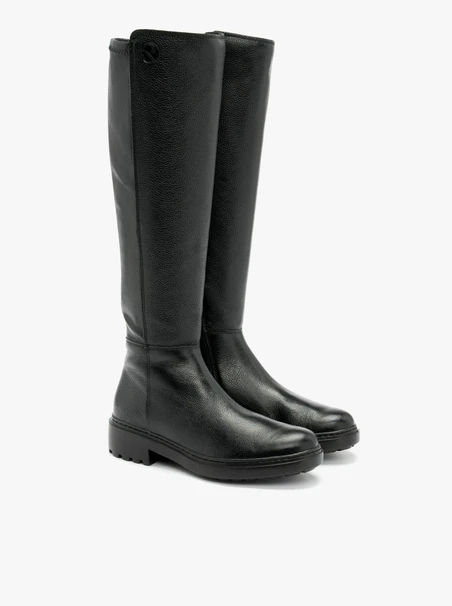 Schwarze Stiefel mit elastischem Schaft