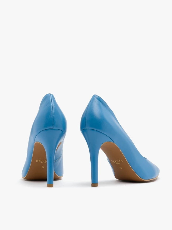 Blaue hochhackige Pumps