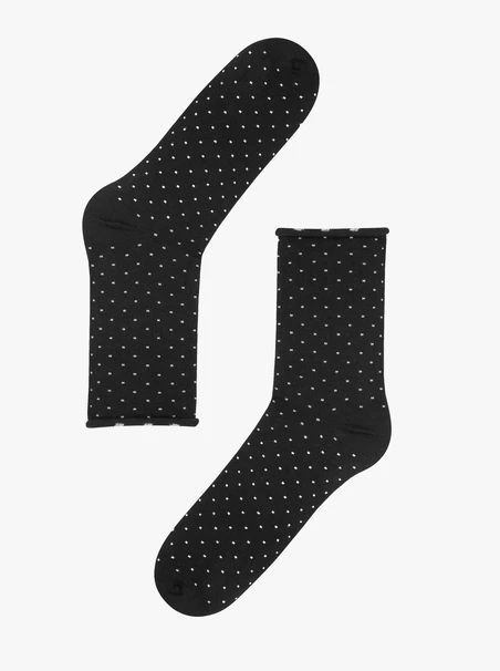 Schwarze Socken ohne Druckknöpfe für Frauen
