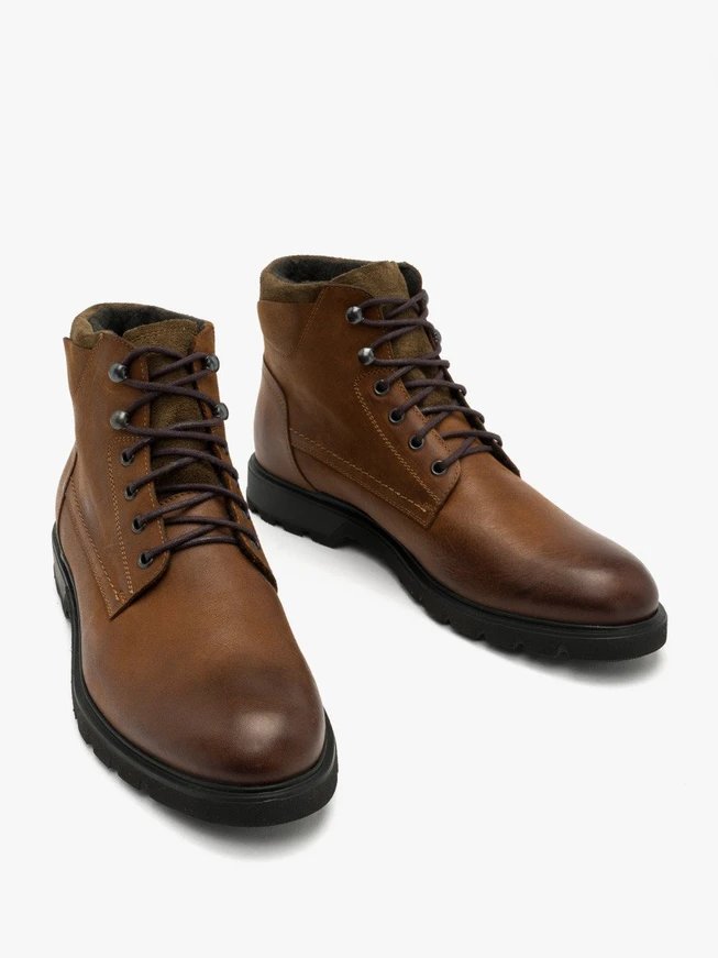 Braune Herren-Kombistiefel aus Leder