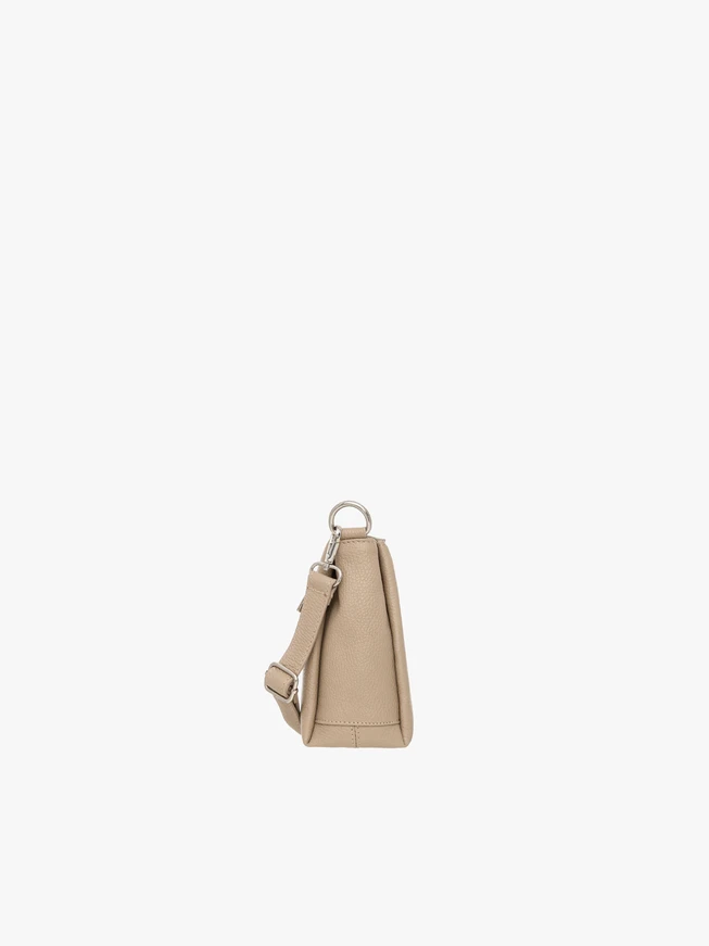 Dunkelbeige Handtasche mit verstellbarem Riemen