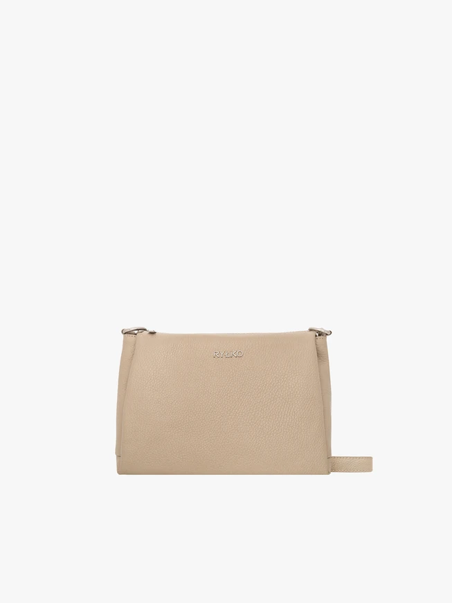 Dunkelbeige Handtasche mit verstellbarem Riemen