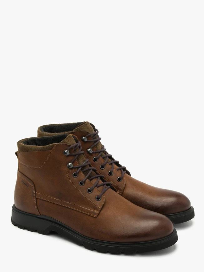 Braune Herren-Kombistiefel aus Leder
