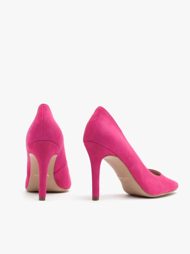 Fuchsiafarbene hohe Stiletto-Pumps