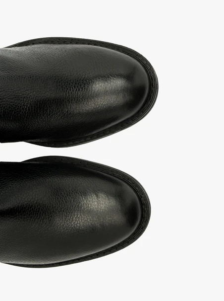 Schwarze Damenstiefel mit breitem Schaft