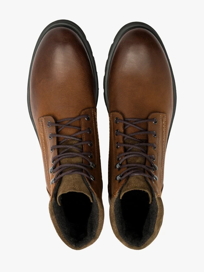 Braune Herren-Kombistiefel aus Leder