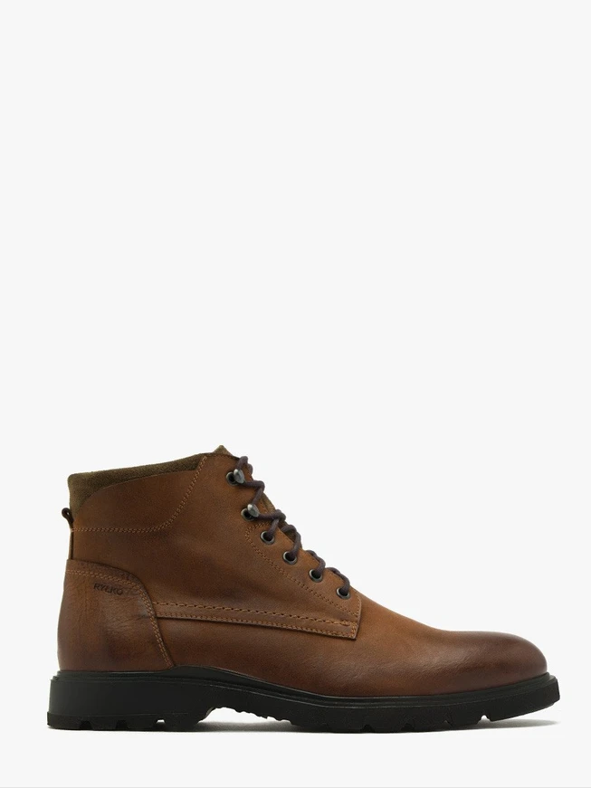 Braune Herren-Kombistiefel aus Leder