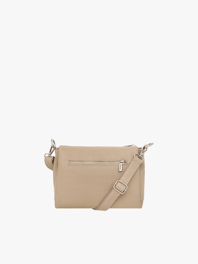 Dunkelbeige Handtasche mit verstellbarem Riemen
