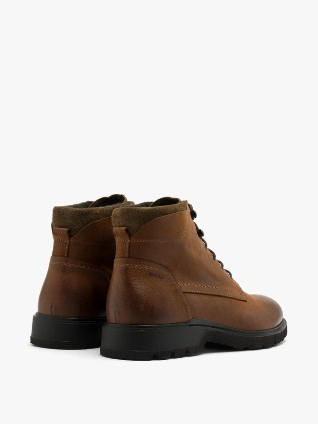 Braune Herren-Kombistiefel aus Leder