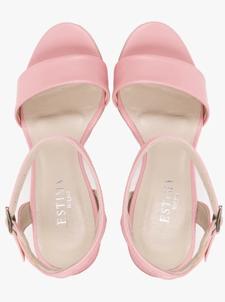 Rosa hohe Stiletto-Sandale