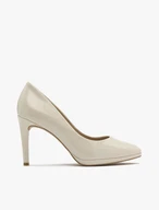 Cremefarbene Stiletto-Pumps
