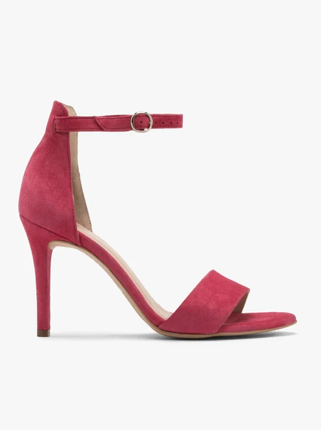 Fuchsiafarbene Stiletto-Sandalen
