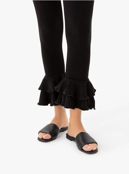Schwarze Damen-Flip-Flops mit flacher Sohle