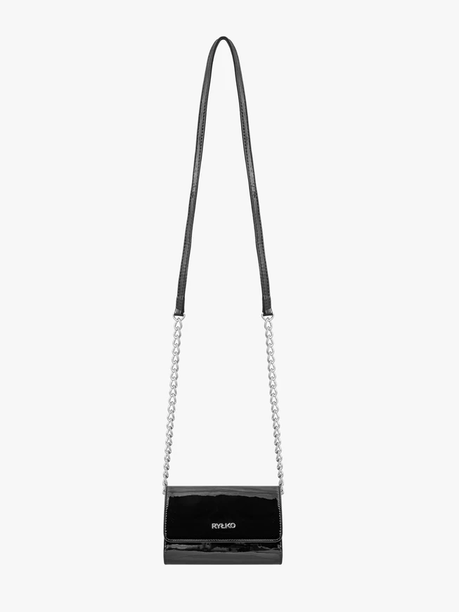 Schwarz lackierte Handtasche