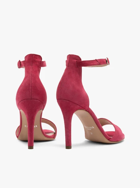 Fuchsiafarbene Stiletto-Sandalen