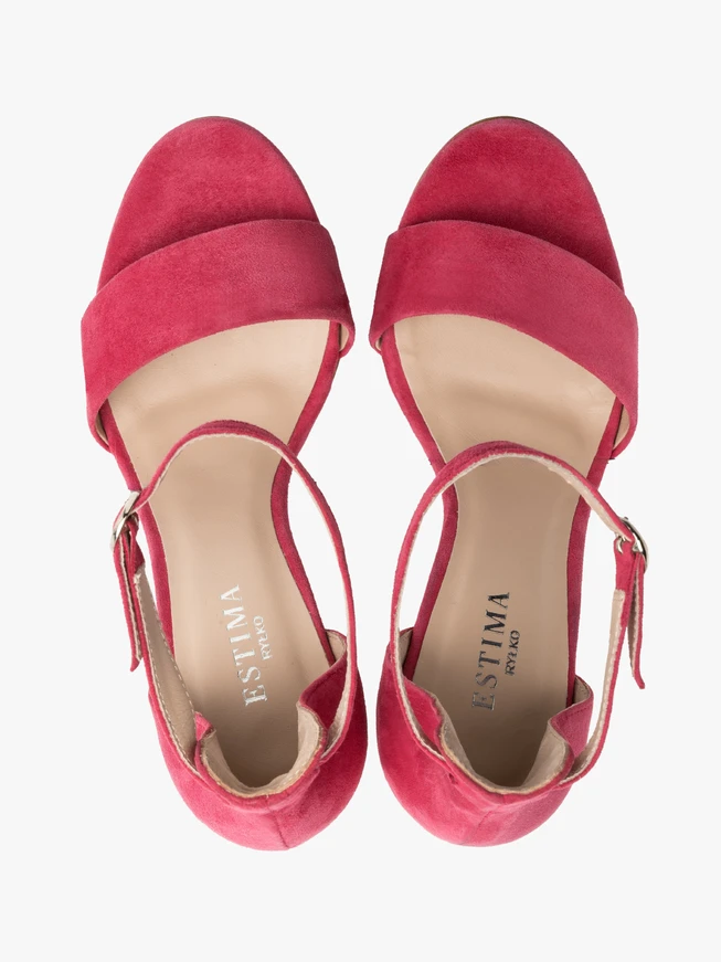 Fuchsiafarbene Stiletto-Sandalen