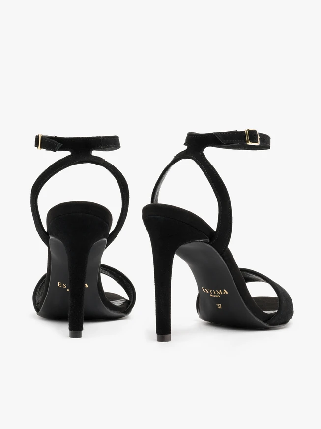Schwarze hohe Stiletto-Sandalen