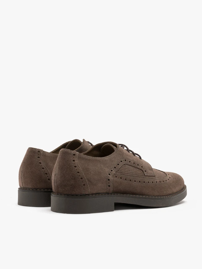Grau-braune Herren-Brogues