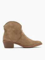 Beigefarbene Cowboystiefel mit dekorativer Stickerei