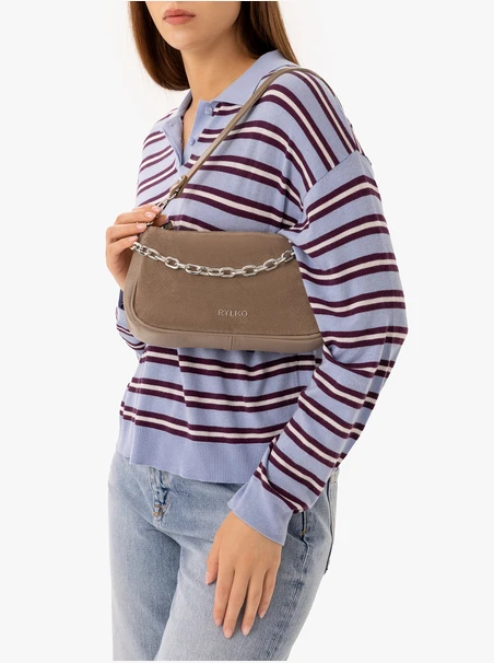 Beige Handtasche mit dekorativer Kette