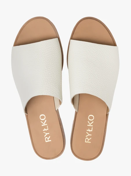 Weiße Damen-Flip-Flops mit flacher Sohle