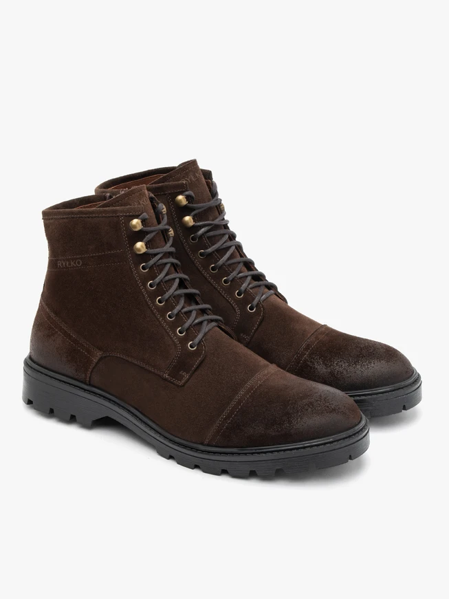 Braune Herrenstiefel mit Isolierung aus natürlichem Schafsleder