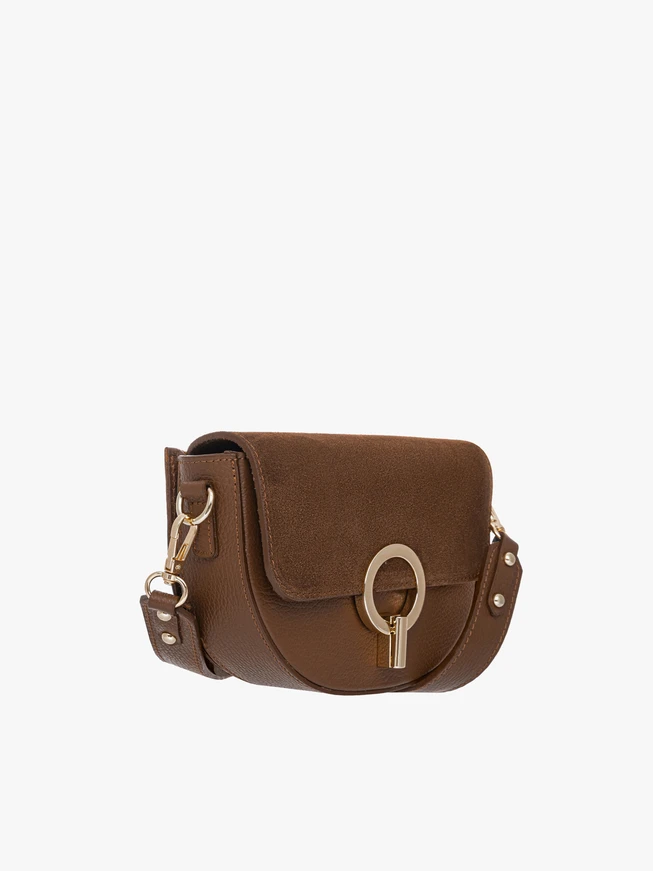 Kleine rote Handtasche mit goldenen Verzierungen