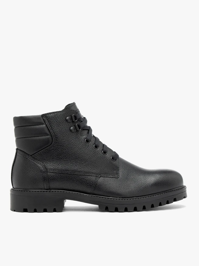 Schwarze Herrenstiefel aus Vollnarbenleder