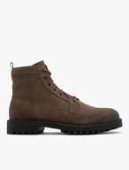 Graubraune Herrenstiefel aus Veloursleder