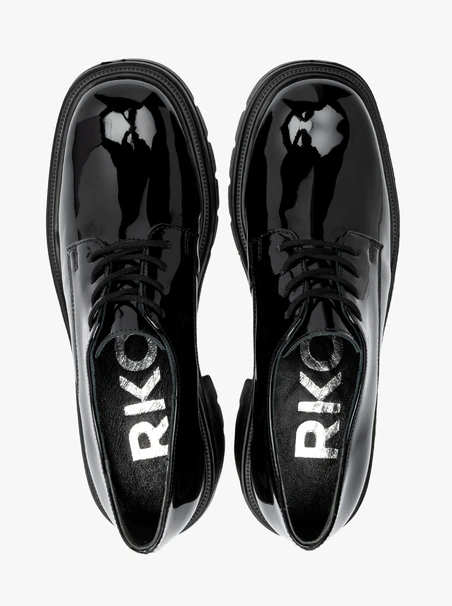 Schwarze Halbschuhe für Frauen mit festem Boden