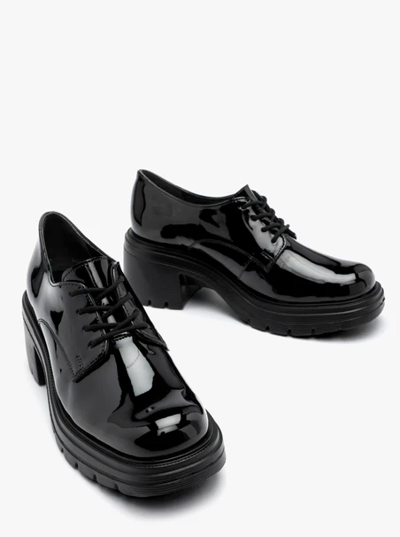 Schwarze Halbschuhe für Frauen mit festem Boden