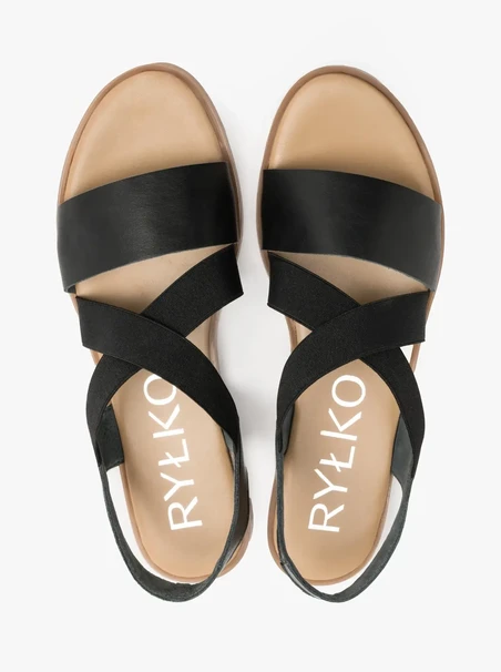 Schwarze Riemchensandalen