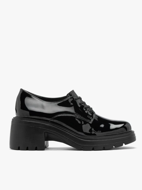 Schwarze Halbschuhe für Frauen mit festem Boden