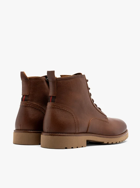 Braune Herrenstiefel im Casual-Stil mit natürlicher Schafsfell-Isolierung