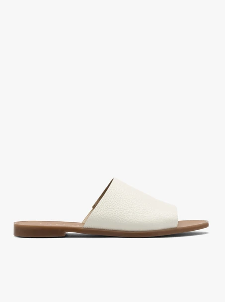Weiße Damen-Flip-Flops mit flacher Sohle