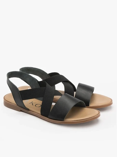 Schwarze Riemchensandalen