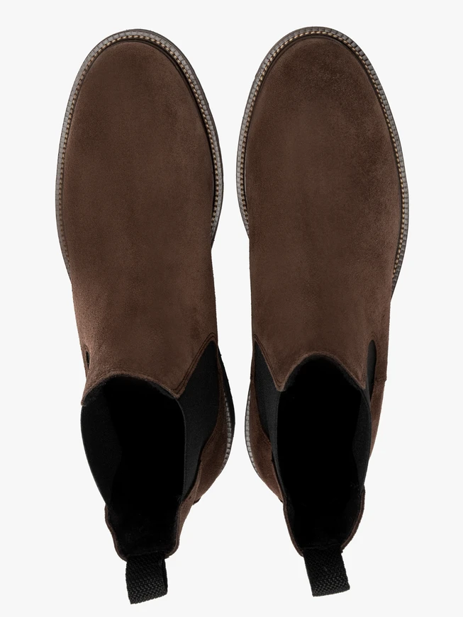 Braune Herren-Pantoffeln aus Veloursleder